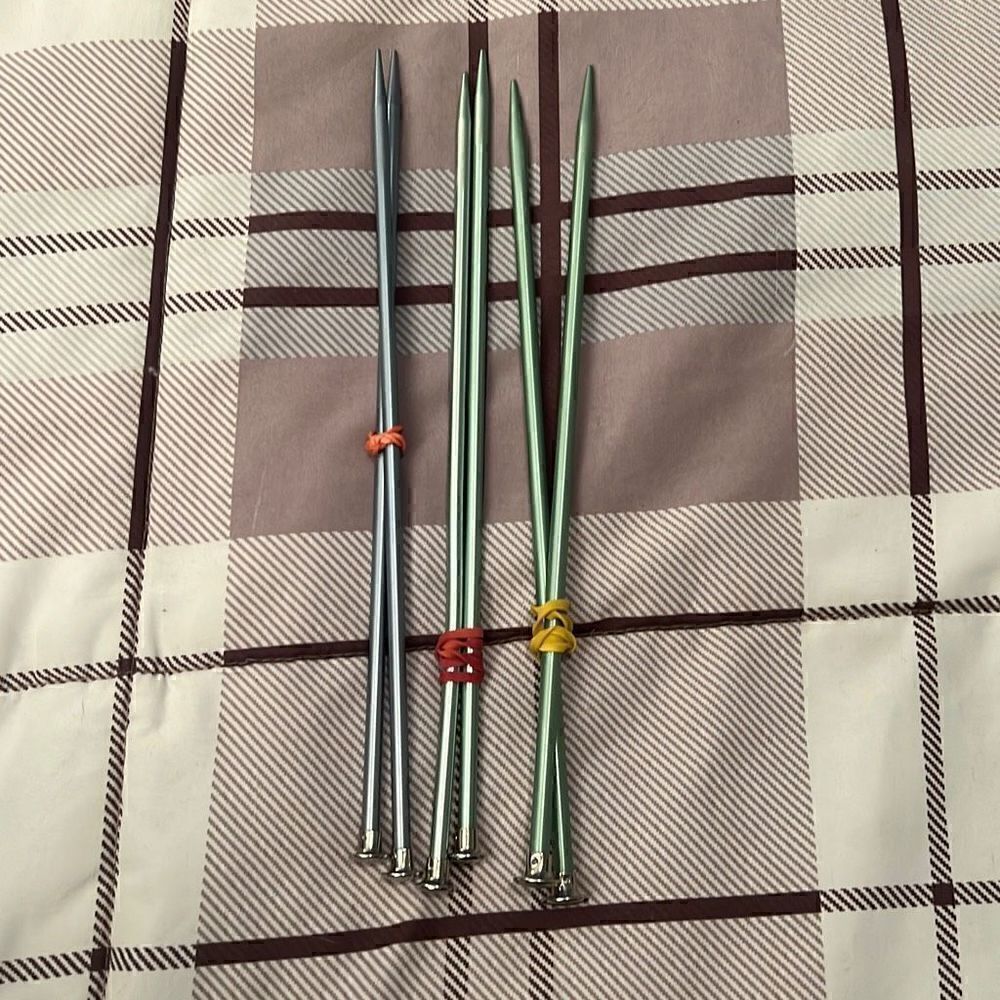 3 sets of knitting needles